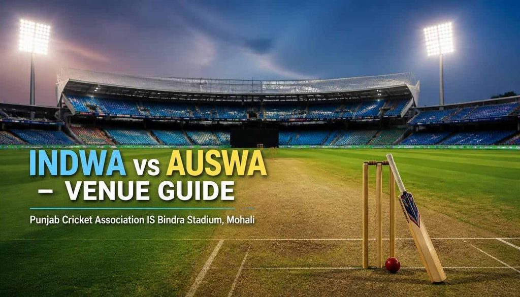 INDWA vs AUSWA venue guide featuring Punjab Cricket Association IS Bindra Stadium in Mohali